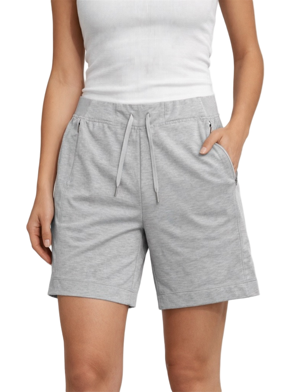 calia by carrie underwood mid rise light weight grey athletic shorts